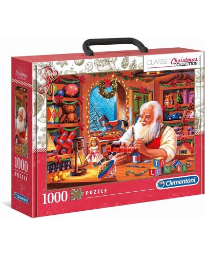 Puzzle Clementoni de 1000 de piese - Moș Crăciun lucrează - 1