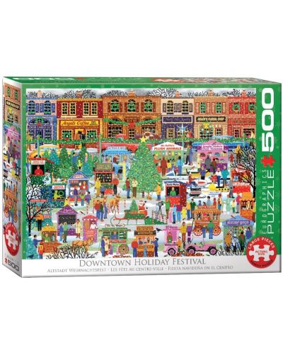 Puzzle Eurographics de 500 XXL piese - Downtown Holiday Festival - 1