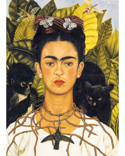 Puzzle Eurographics de 1000 piese – Autoportret cu colier de spini si colibri,Frida Kahlo - 2