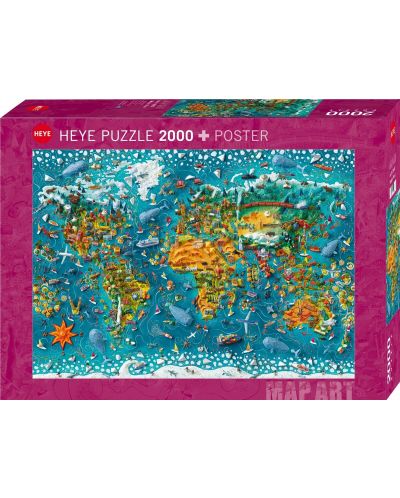Puzzle Heye 2000 piese - Harta geografică - 1