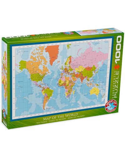 Puzzle Eurographics de 1000 piese - Harta moderna a lumii - 1