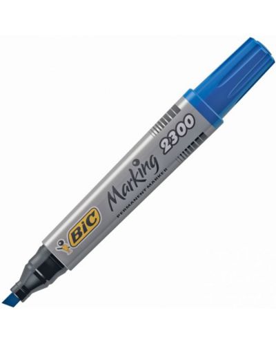 Marker permanent Bic - 2300 tesit, albastru - 3