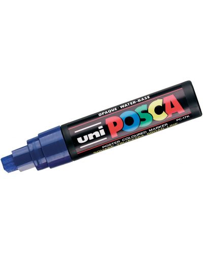 Marker permanent Uni Posca Bevel Tip - PC 17K L, 15mm, albastru deschis - 1