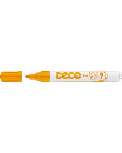 Marker permanent Ico Deco - varf rotund, portocaliu - 1