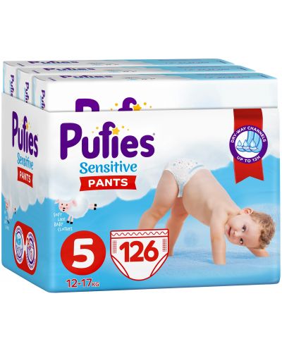Scutece chilotei Pufies Pants Sensitive 5, 126 buc. - 1