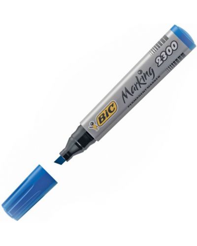 Marker permanent Bic - 2300 tesit, albastru - 2