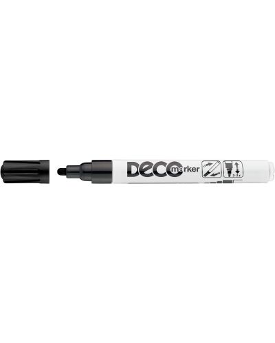 Marker permanent Ico Deco - vаrf rotund, negru - 1
