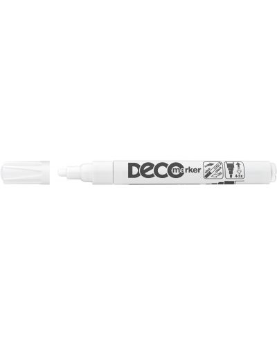 Marker permanent Ico Deco - vаrf rotund, alb - 1