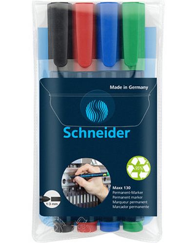 Markere permanente Schneider - Maxx 130, 4 culori - 1