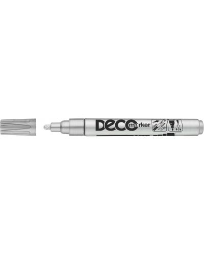 Marker permanent Ico Deco - varf rotund, argintiu - 1
