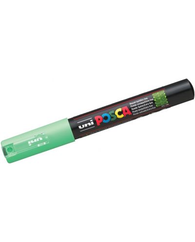 Marker permanent cu varf rotund Uni Posca - PC-1M, 1.0 mm, verde deschis - 1