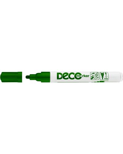Marker permanent Ico Deco - varf rotund, verde - 1