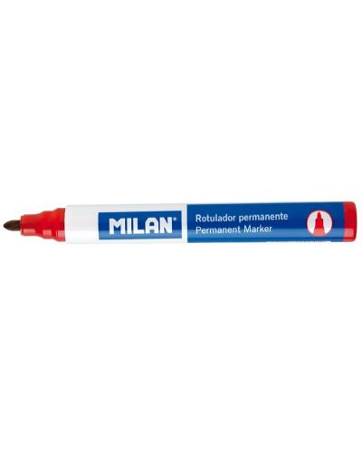 Marker permanent Milan - Rotund, rosu - 1