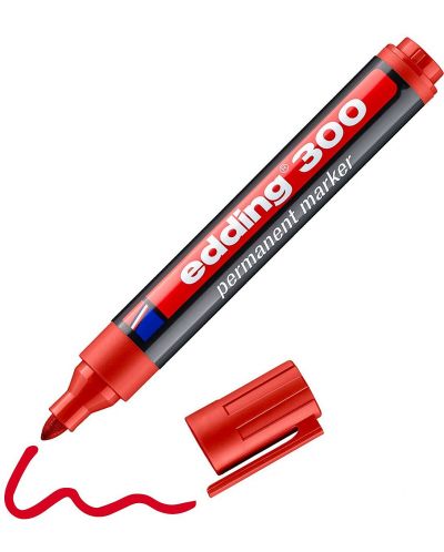 Marker permanent Edding 300 - roșu - 1
