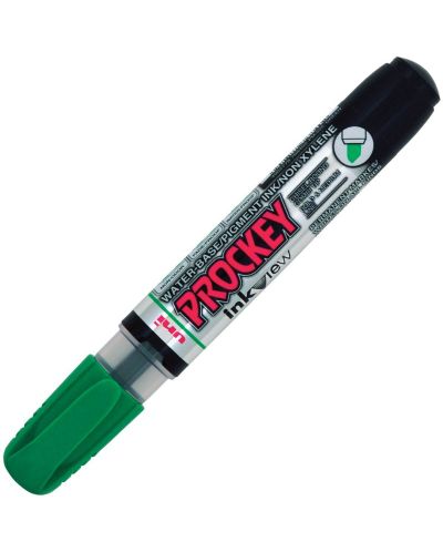 Marker permanent Uni Prockey - PM-225F, pe baza de apa, 1,4-2,0 mm si 3,7 mm, verde - 1