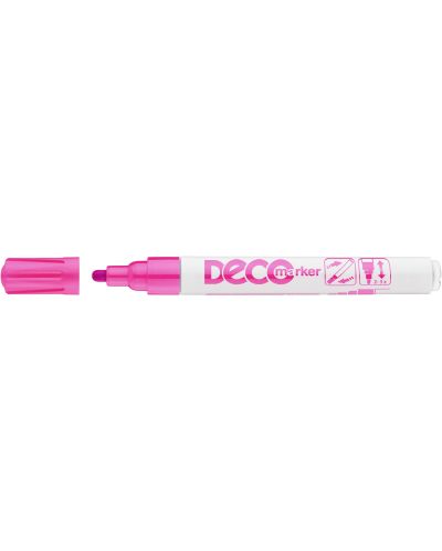 Marker permanent Ico Deco - varf rotund, roz - 1
