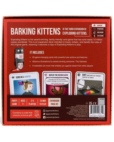 Extensie pentru joc de societate Exploding Kittens - Barking Kittens - 3