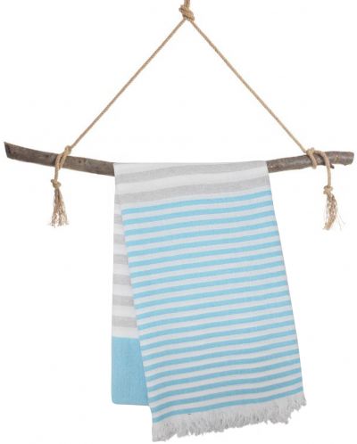 Prosop de plajă în cutie Hello Towels - Bali, 100 x 180 cm, 100% bumbac, turcoaz-albastru - 3