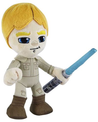 Figurină de pluș Mattel Movies: Star Wars - Luke Skywalker with Lightsaber (Light-Up), 19 cm - 3