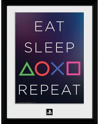 Afiș înrămat GB eye Games: PlayStation - Eat, Sleep, Repeat - 1
