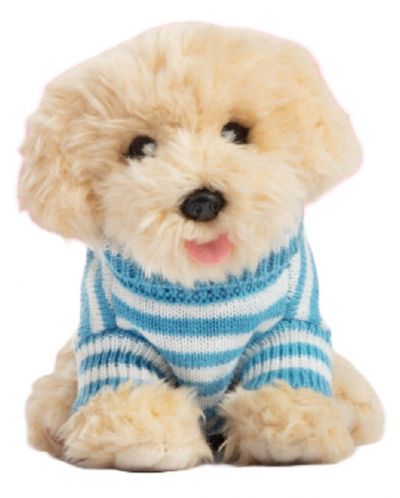 Jucărie de pluș Studio Pets - Câine Labradoodle cu tricou, Drășcușca, 23 cm - 1