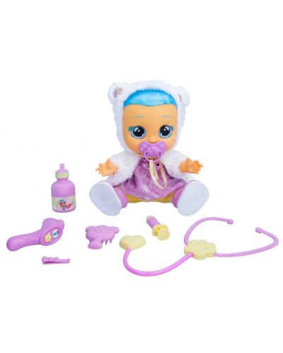 IMC Toys Cry Babies Crying Tears Doll - Crystal, Sick Baby, violet și alb - 3