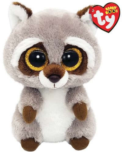Jucărie de pluș TY Toys - Raccoon Oakie, gri, 15 cm - 1