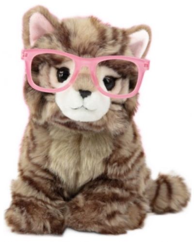 Jucărie de pluș Studio Pets - Pisică Britanică cu ochelari, Paige, 23 cm - 1