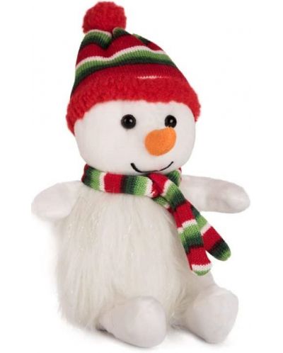 Jucărie de pluș Amek Toys - Оm de zăpadă cu eșarfă de Crăciun, 17 cm - 1