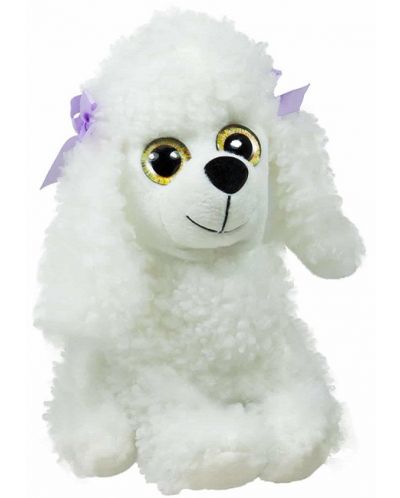 Jucărie de pluș Amek Toys - Poodle cu ochi mari, alb, 26 cm - 1