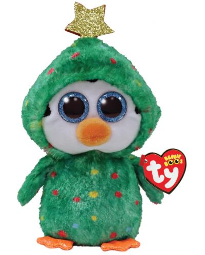 TY Toys - Pinguin de Crăciun Noel, 15 cm - 1