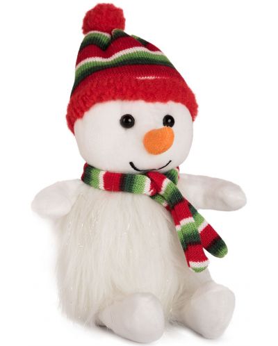 Jucărie de pluș Amek Toys - Оm de zăpadă cu eșarfă de Crăciun, 22 cm - 1