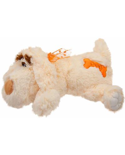 Jucărie de pluș Amek Toys - Câine culcat, bej, 45 cm - 1