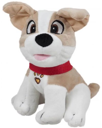 Jucărie de pluș Amek Toys - Câine cu lesă, bej și alb, 18 cm - 1