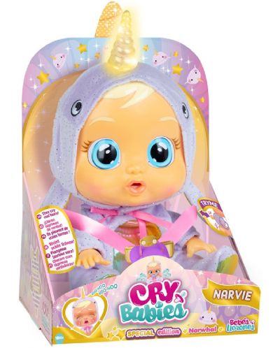 Papusa bebe-plangacios  IMC Toys Cry Babies Special Edition - Narvie, cu corn luminos - 1