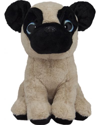 Jucărie de pluș Amek Toys - Pug cu ochi mari, 37 cm - 1