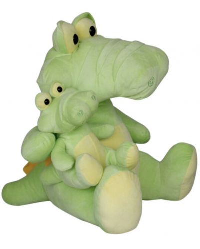 Jucărie de pluș Amek Toys - Crocodil cu copil, 60 cm - 1
