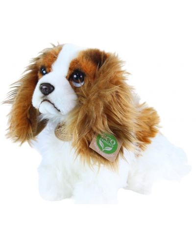 Jucărie de pluș Rappa Eco Friends - Câine Kint Charles Spaniel, așezat, 25 cm - 2