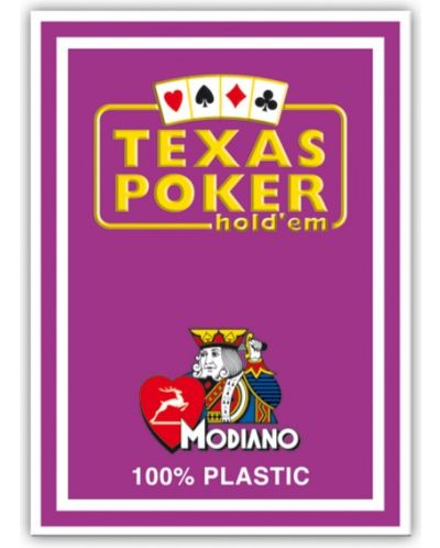Carti de poker din plastic Texas Poker - spate mov - 1
