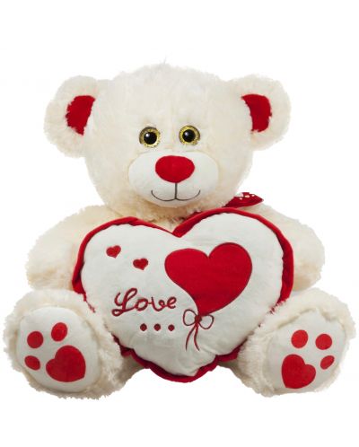 Jucărie de pluș Amek Toys - Ursuleț de pluș cu inimă, 45 cm - 1