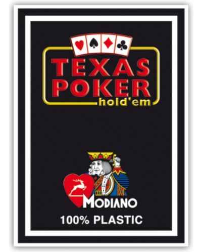 Carti de poker din plastic Texas Poker - spate negru - 1