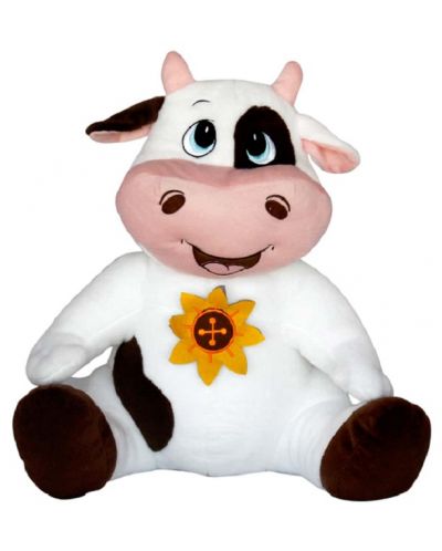 Jucărie de pluș Amek Toys - Vacă cu floare, 48 cm - 1