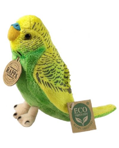 Jucărie de pluș Rappa Eco Friends - Papagal ondulat, verde, 12 cm - 1