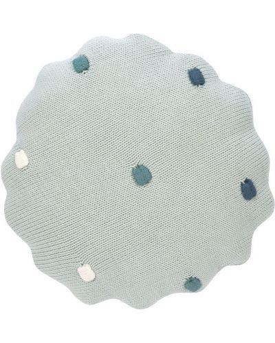 Pernă tricotată Lassig - Dots, 25 x 25 cm, mentă - 1