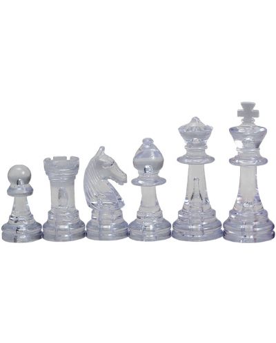 Piese de șah din plastic Sunrise - Staunton nr. 6, chihlimbar/transparent - 2
