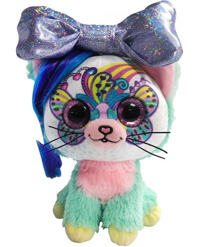 Jucarie de plus  Chippo Toys Little Bow Pets - Pisica Rainbow - 2