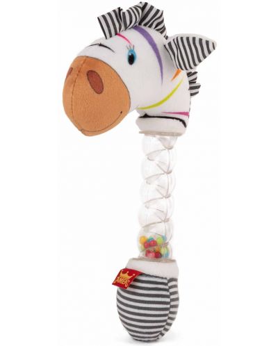 Zornaitoare de plus pentru bebelusi Amek Toys - Zebra, 23 cm - 1