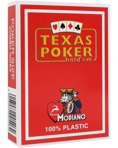 Carti de poker din plastic Texas Poker - Spate rosu - 1