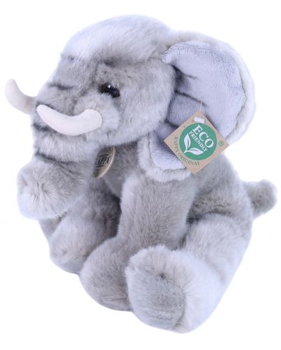 Jucărie de pluș Rappa Eco Friends - Elefant, așezat, 27 cm - 2