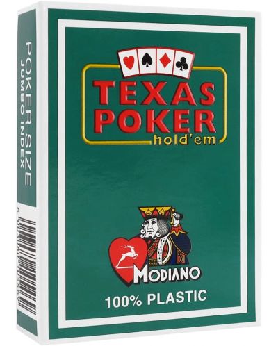 Carti de poker din plastic Texas Poker - spate verde inchis - 1